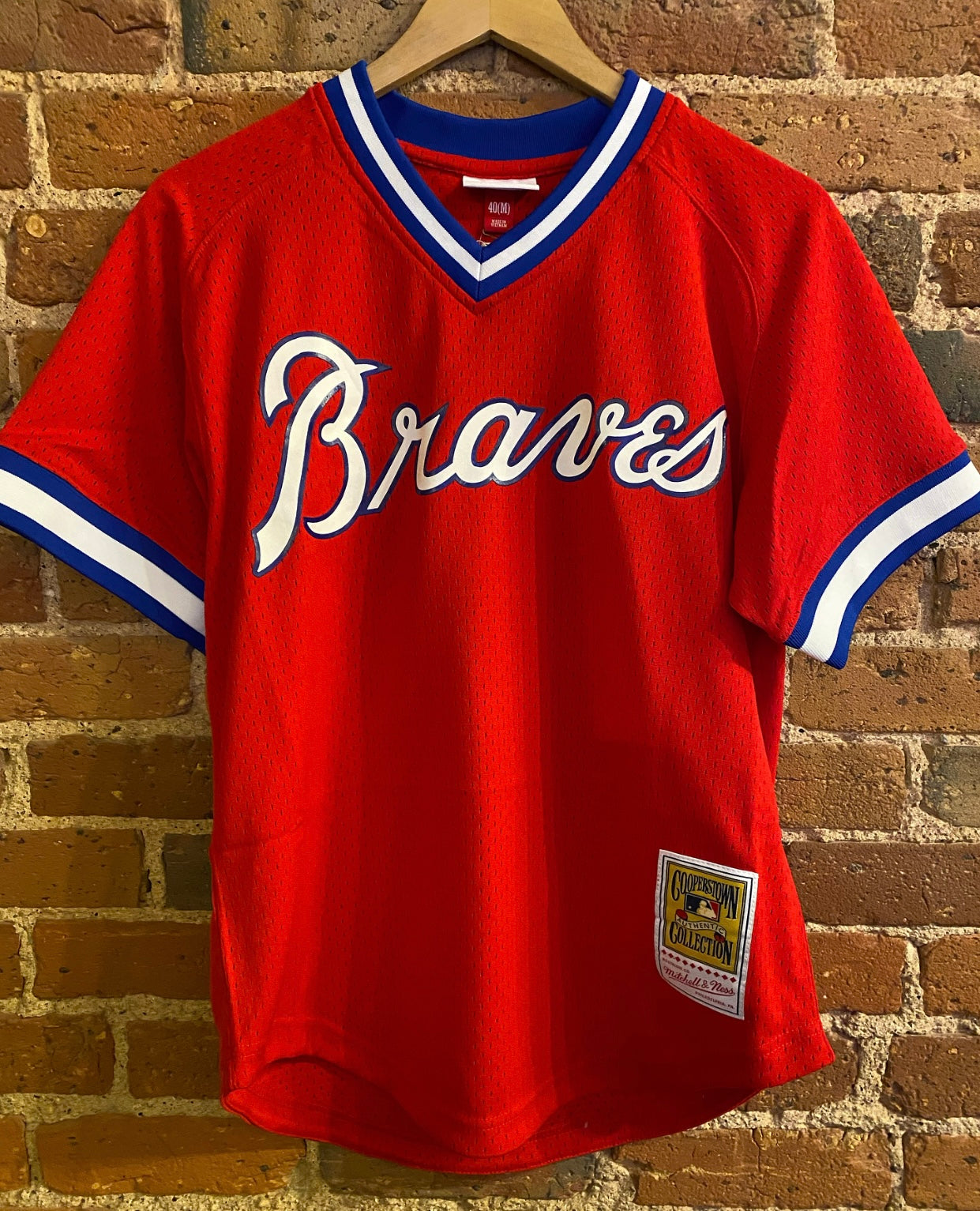 Mitchell & Ness MLB Kids Atlanta Braves Dale Murphy 1980 Authentic Mesh BP Jersey Scarlet Red